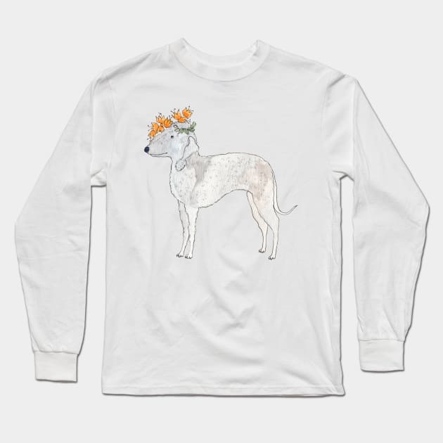 Bedlington with flowers Long Sleeve T-Shirt by doggyshop